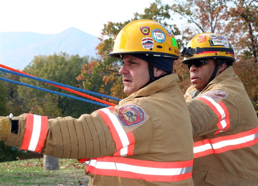 Two Technical Rescue Team Members During a Demonstration