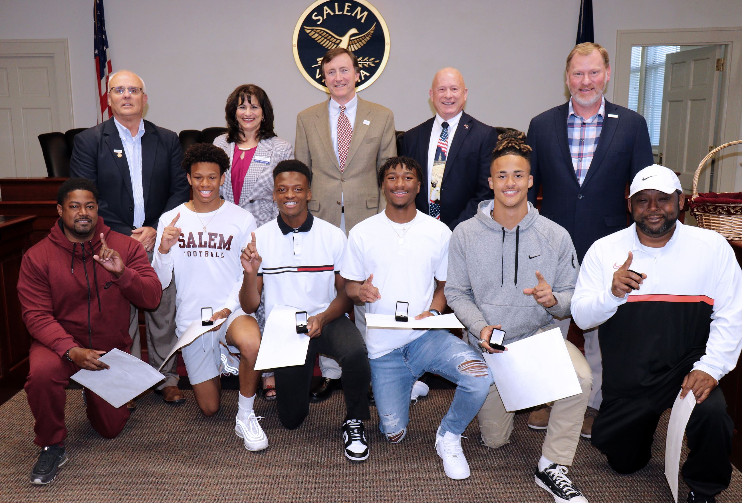 Salem High School Track team with Salem City Council